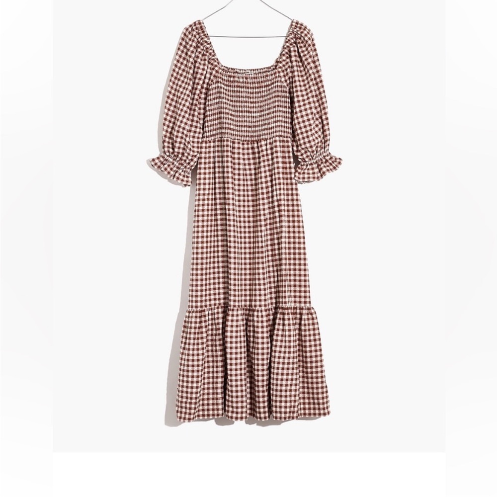 Madewell gingham midi dress
